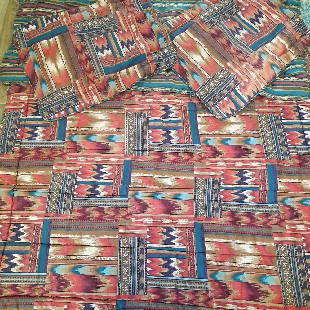 Croscill Home Fashions Cheyenne TWIN comforter blanket 2‎ shams southwest Aztec